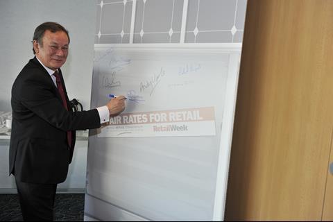 Rob Templeman shows support for Retail Week's Fair Rates for Retail campaign